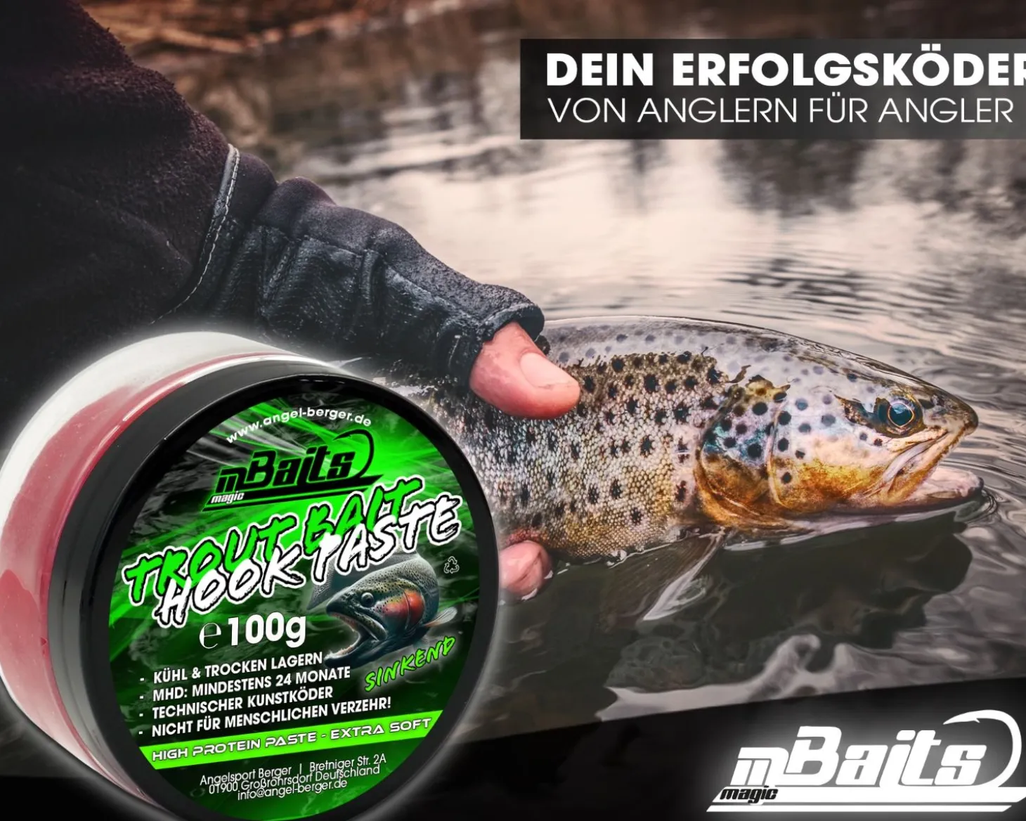 Magic Baits Trout Bait Sinking Forellenteig Sinkend Salmon Magic Trout Paste Angelteig Forelle Forellen Paste Futtermittel