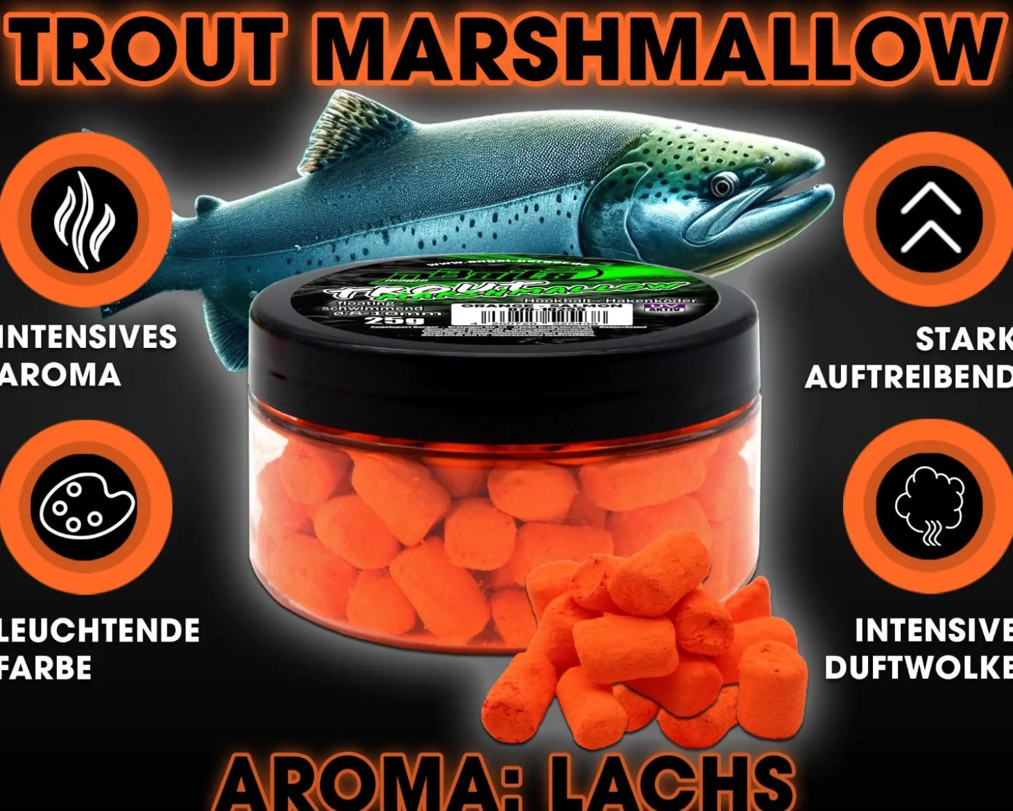 Magic Baits Trout Marshmallow Forellenköder schwimmend Forellenteig Angelköder Forelle Trout Bait Futtermittel