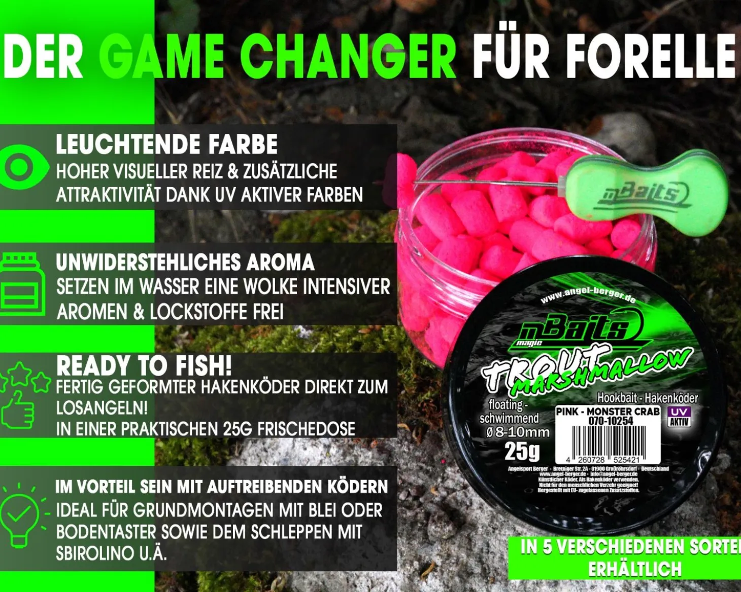 Magic Baits Trout Marshmallow Forellenköder schwimmend Forellenteig Angelköder Forelle Trout Bait Futtermittel