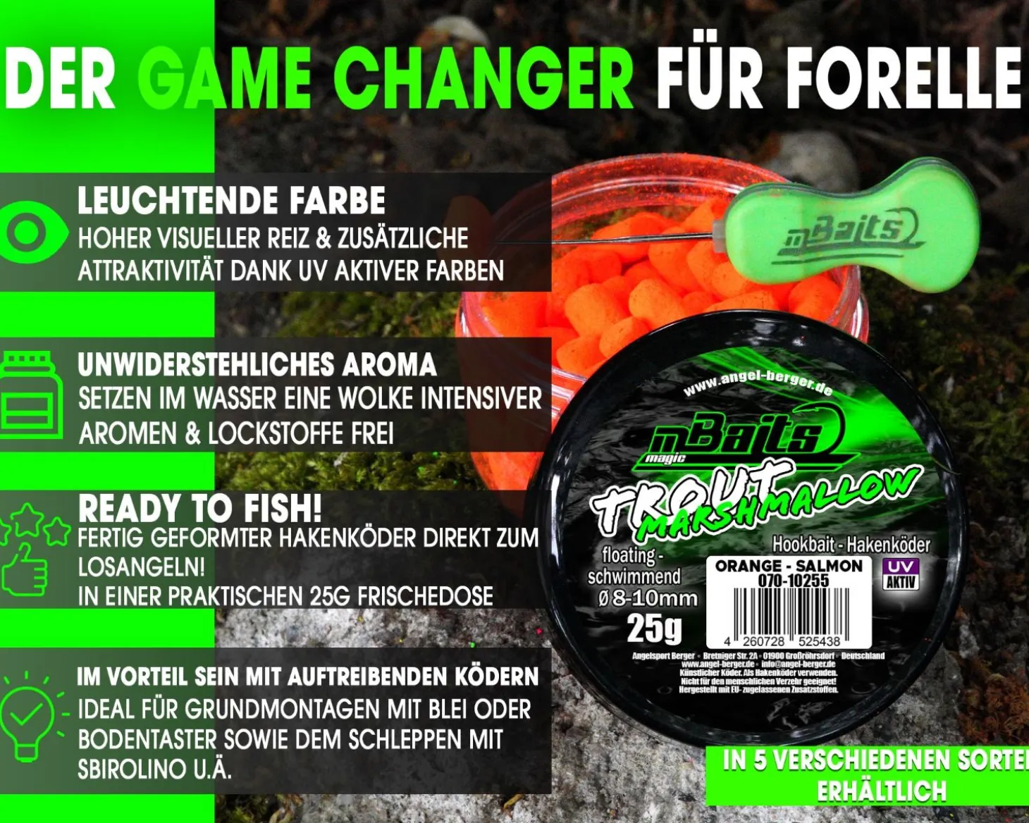 Magic Baits Trout Marshmallow Forellenköder schwimmend Forellenteig Angelköder Forelle Trout Bait Futtermittel