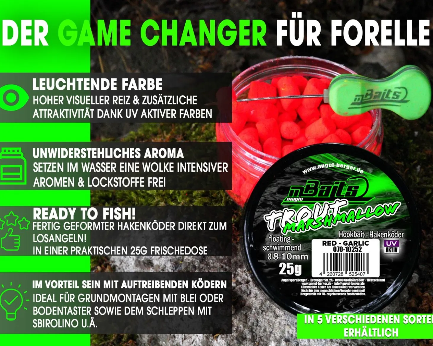 Magic Baits Trout Marshmallow Forellenköder schwimmend Forellenteig Angelköder Forelle Trout Bait Futtermittel