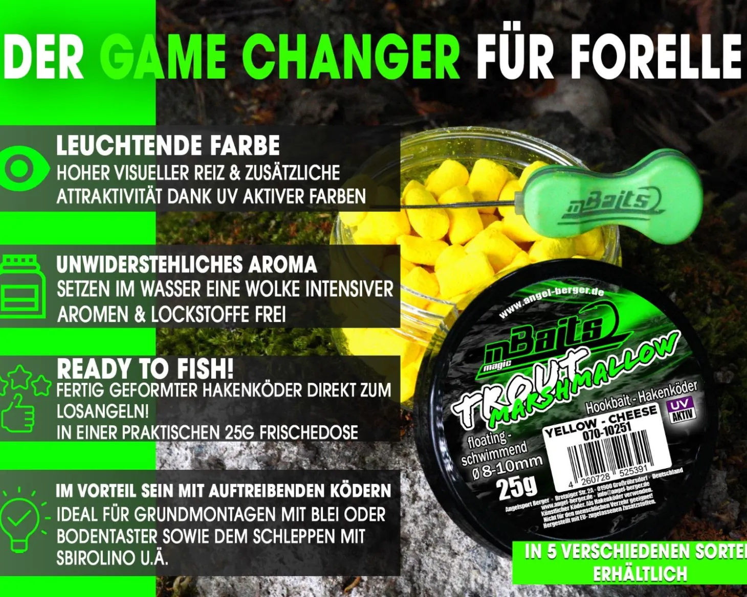 Magic Baits Trout Marshmallow Forellenköder schwimmend Forellenteig Angelköder Forelle Trout Bait-Cheese / Yellow Futtermittel