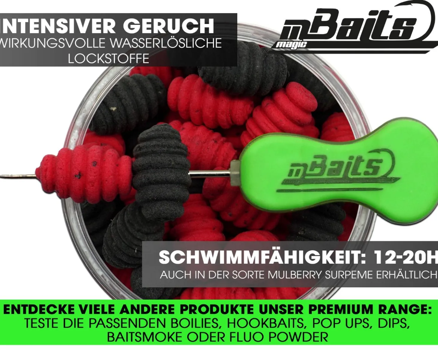Magic Baits Twist Ups Pop Ups Boilies Premium Range Pop Up Hakenköder schwimmend Karpfenköder-Red Garlic Futtermittel