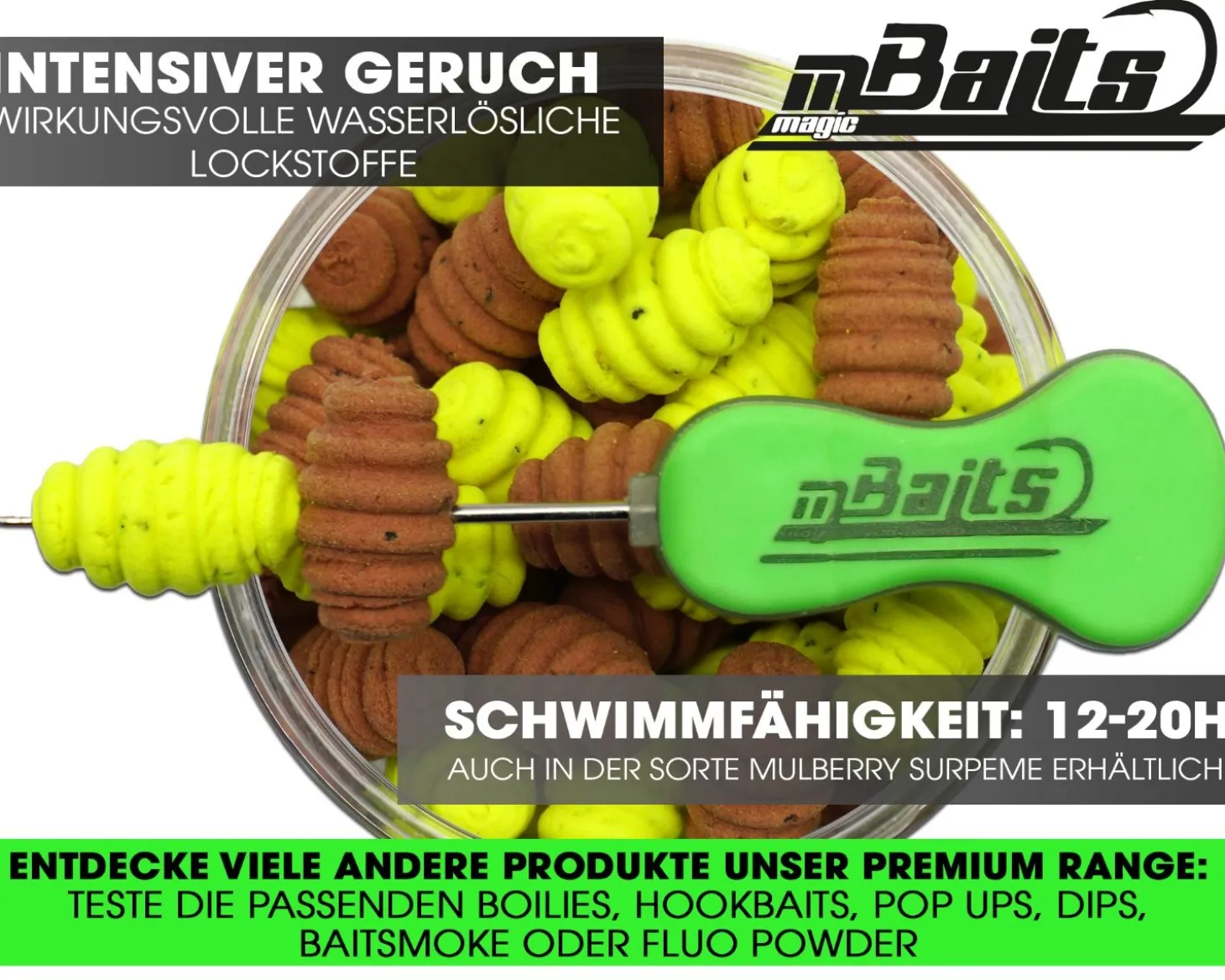 Magic Baits Twist Ups Pop Ups Boilies Premium Range Pop Up Hakenköder schwimmend Karpfenköder-Captain Banana Futtermittel