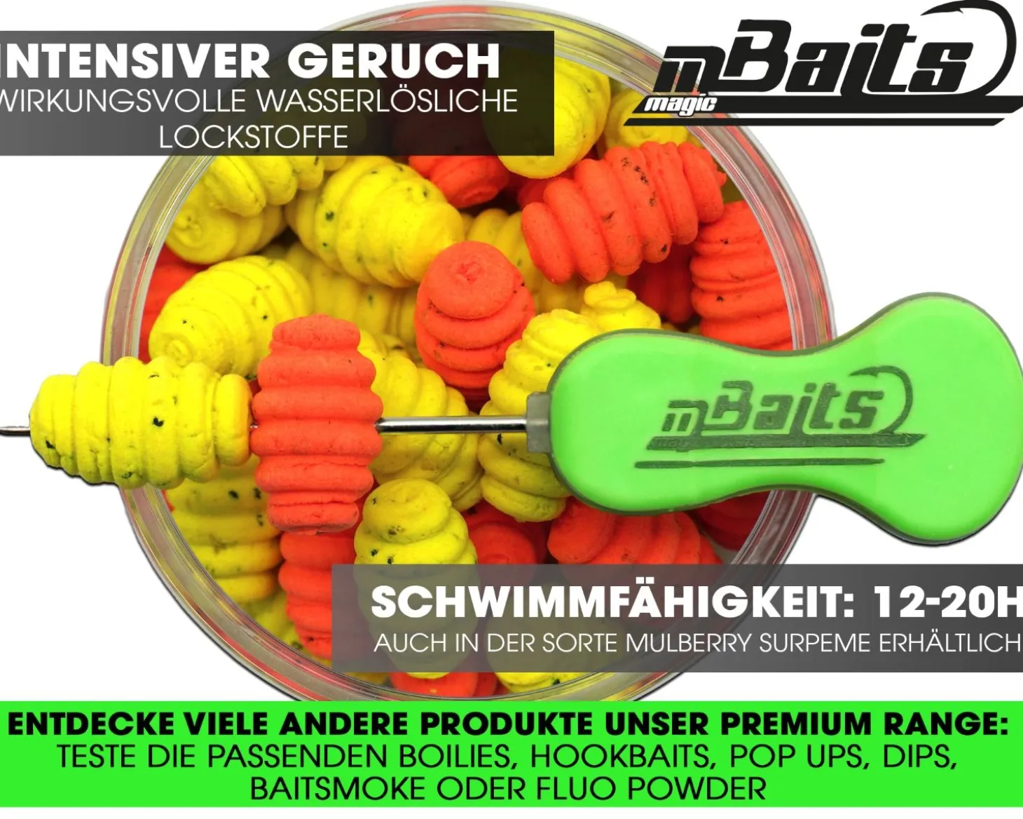 Magic Baits Twist Ups Pop Ups Boilies Premium Range Pop Up Hakenköder schwimmend Karpfenköder-King Pineapple Futtermittel