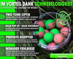 Magic Baits Two Tone Wafters Natural Squid & Liver Half Ups Half Pop Up Half Hookbait schwerelos Karpfenköder Boilie Futtermittel