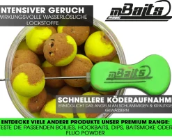 Magic Baits Two Tone Wafters Captain Banana Half Ups Half Pop Up Half Hookbait schwerelos Karpfenköder Boilie Futtermittel