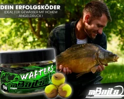 Magic Baits Two Tone Wafters Captain Banana Half Ups Half Pop Up Half Hookbait schwerelos Karpfenköder Boilie Futtermittel
