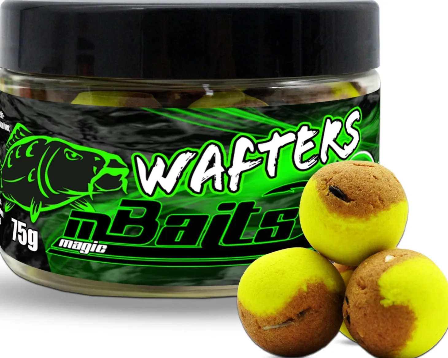 Magic Baits Two Tone Wafters Captain Banana Half Ups Half Pop Up Half Hookbait schwerelos Karpfenköder Boilie Futtermittel