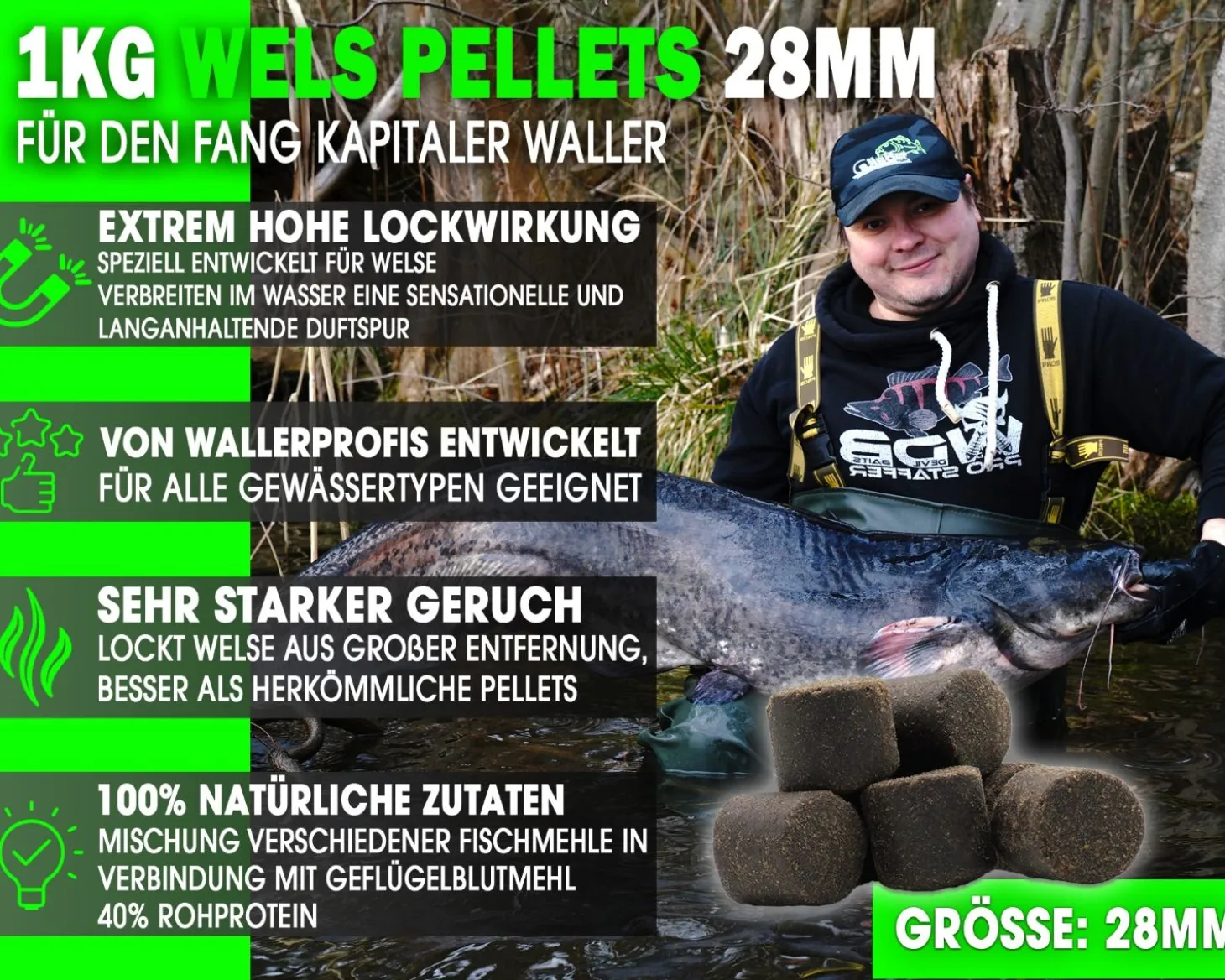 Magic Baits Wels Pellets Giant Pellet Wallerpellets Futtermittel
