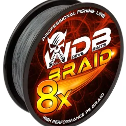 Wild Devil Baits 8 Braid Grey 150m geflochtene Angelschnur Angelschnur