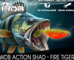 Wild Devil Baits Action Fire Tiger Shad Gummifisch Kunstköder Softlure Gummiköder Hecht Barsch Zander Angelköder Raubfischköder Angelköder