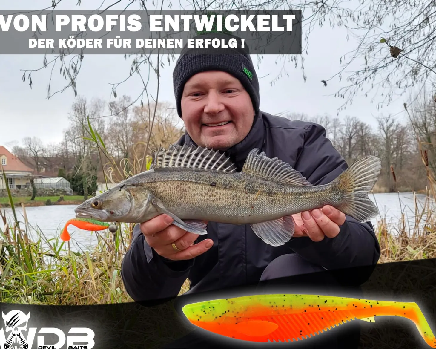 Wild Devil Baits Action Fire Tiger Shad Gummifisch Kunstköder Softlure Gummiköder Hecht Barsch Zander Angelköder Raubfischköder Angelköder