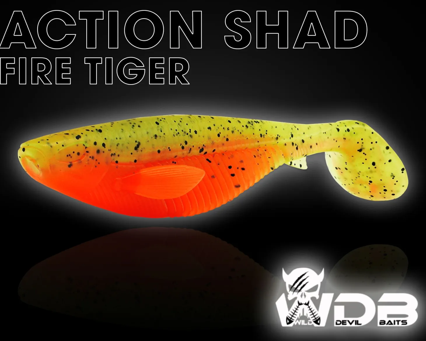 Wild Devil Baits Action Fire Tiger Shad Gummifisch Kunstköder Softlure Gummiköder Hecht Barsch Zander Angelköder Raubfischköder Angelköder