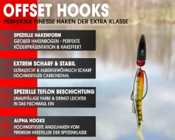 Wild Devil Baits Alpha Offset Hook Dropshot Haken Drop Shot Hooks Finesse Hook Raubfischhaken  Angelzubehör