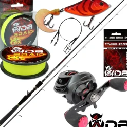 Wild Devil Baits Baitcast Combo Baitcast Rute Baitcaster Angelset Jerkbait Set  Angelsets