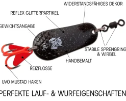 Wild Devil Baits Blinker Black Devil Raubfisch Köder Spoon Löffelblinker Kunstköder Angelköder