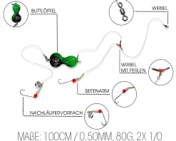 Wild Devil Baits Buttlöffel Rig Atom Black Butt Lure with Rig Angelköder