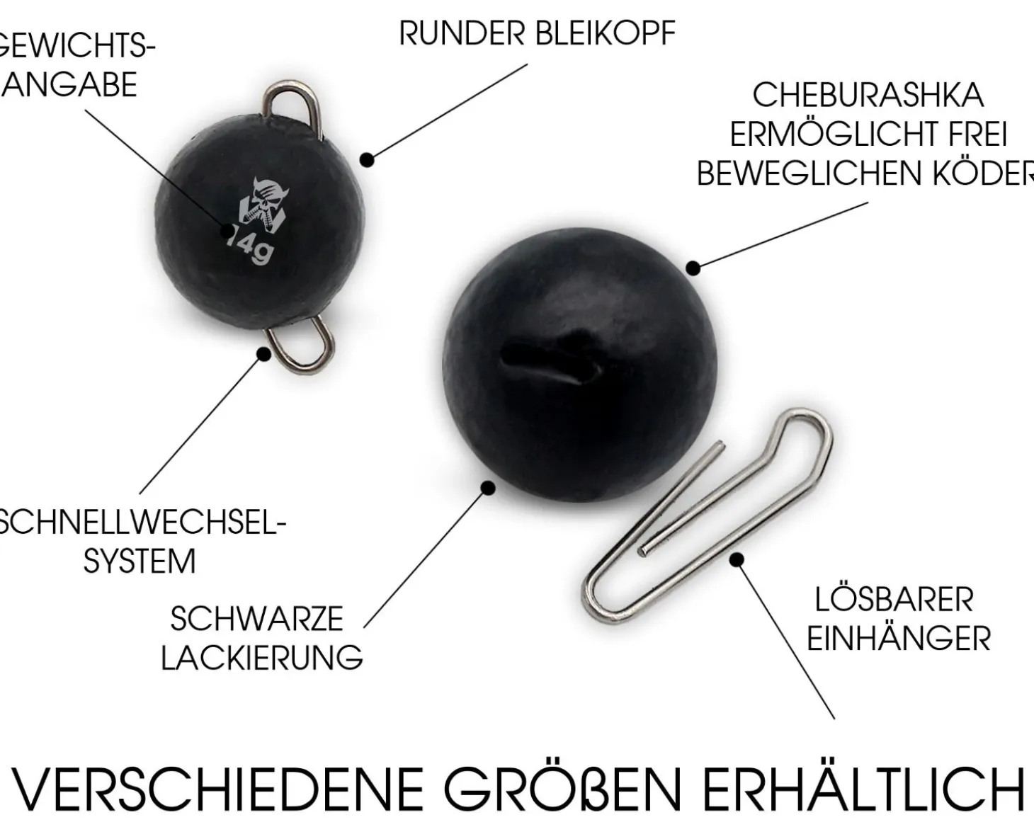 Wild Devil Baits Cheburashka Flex Heads Jig Ball Angelköder