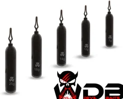 Wild Devil Baits Drop Shot Blei Stabblei Dropshot Sinkers Finesse Lead Angelblei Black Jighaken