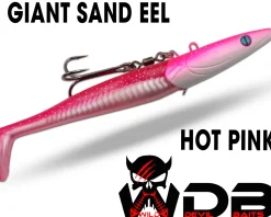 Wild Devil Baits Giant Sand Eel 286g Sandaal Meeres Shad Gummifisch -Hot Pink-286g Angelköder