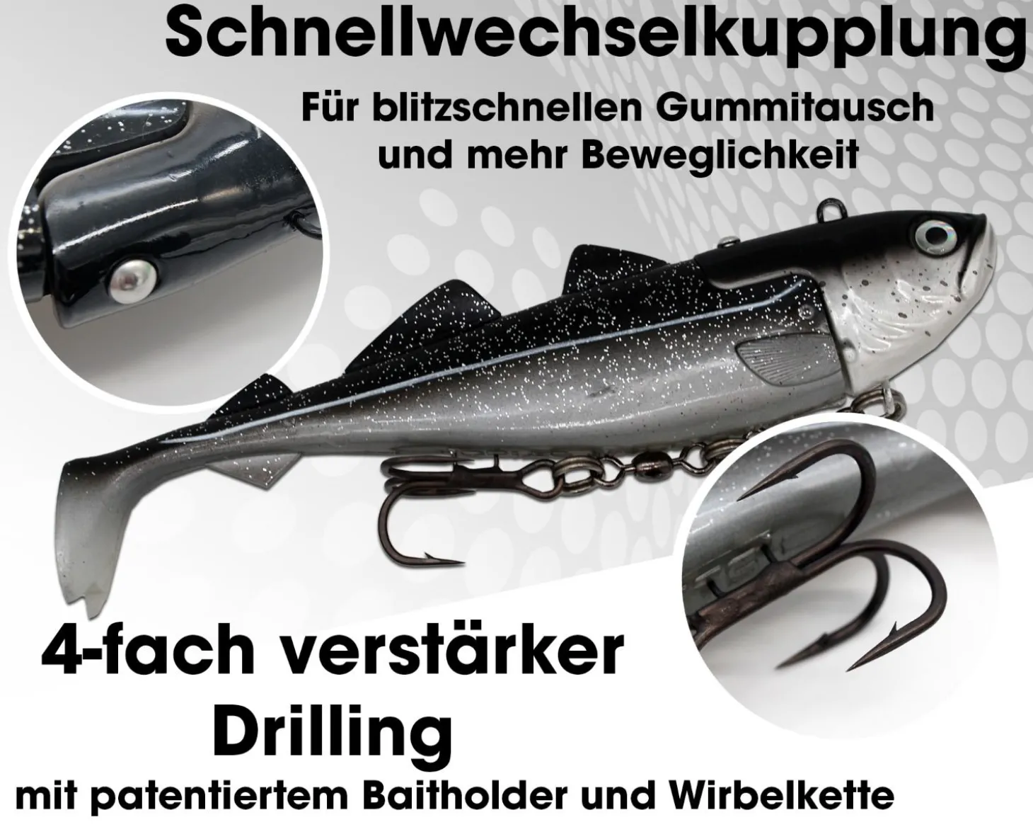 Wild Devil Baits Giant Sea Shad Dorsch Heilbutt Seelachs Köder Meeresangeln Angelköder