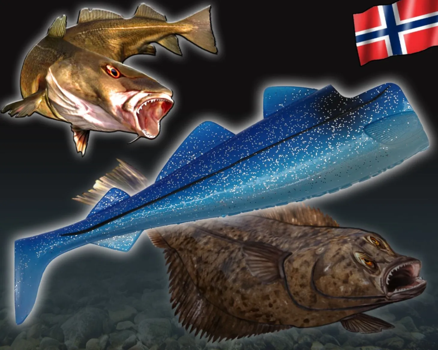 Wild Devil Baits Giant Sea Ersatz Body Shad Dorsch Heilbutt Seelachs Angelköder