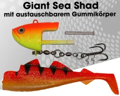 Wild Devil Baits Giant Sea Ersatz Body Shad Dorsch Heilbutt Seelachs Angelköder