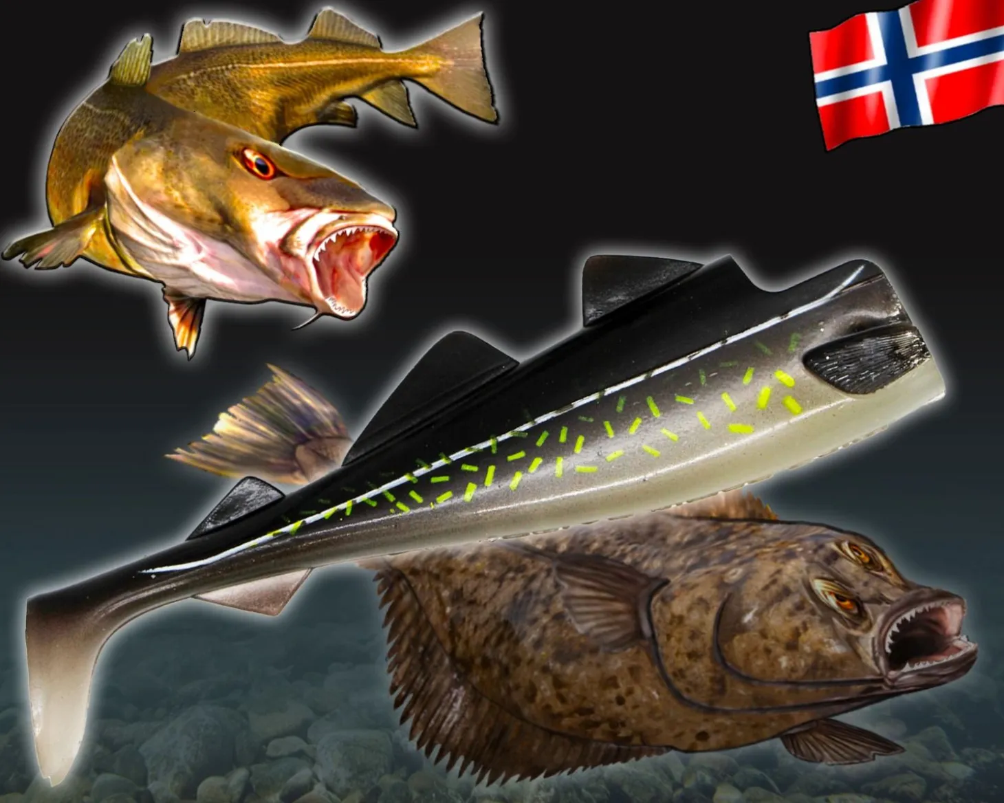 Wild Devil Baits Giant Sea Ersatz Body Shad Dorsch Heilbutt Seelachs Angelköder