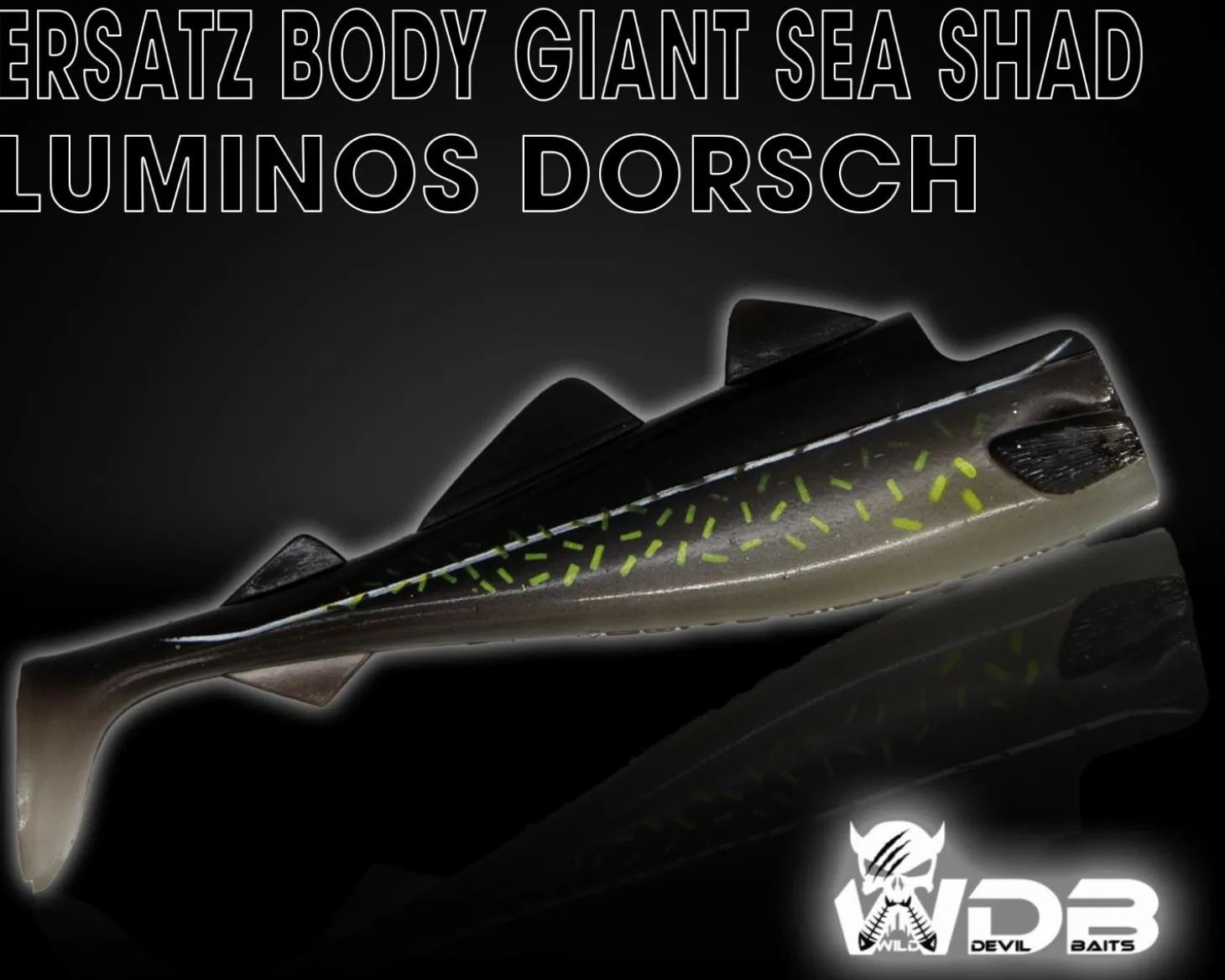 Wild Devil Baits Giant Sea Ersatz Body Shad Dorsch Heilbutt Seelachs Angelköder