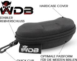 Wild Devil Baits Hard Case Polbrille Brillenetui Hülle Sonnenbrille Spectacle Case Polarisationsbrille Angelzubehör