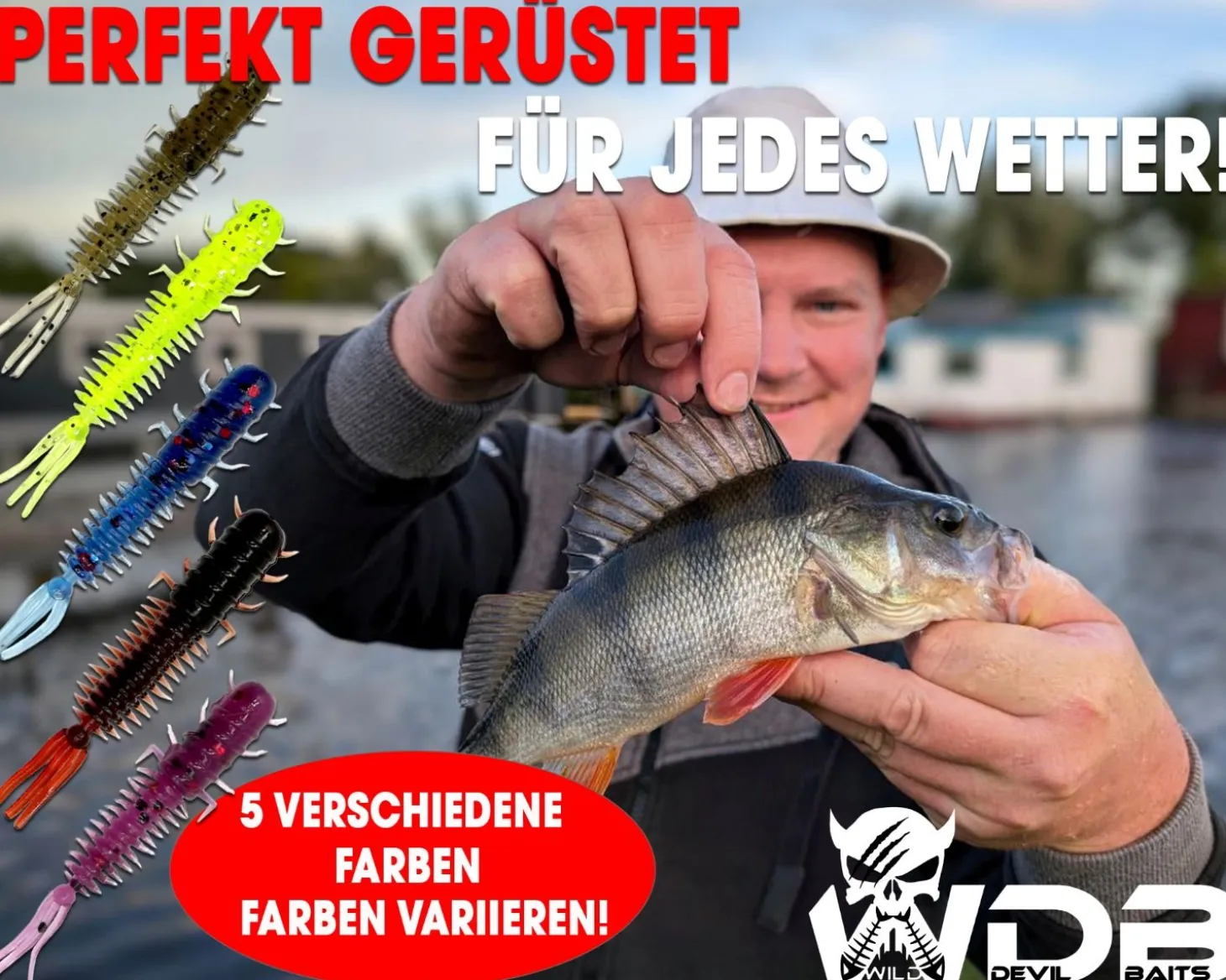 Wild Devil Baits Micro Grub Mix 4cm UL Mini Gummifisch Gummiköder Barsch Forelle Angelköder