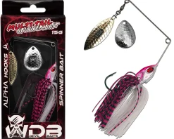 Wild Devil Baits Multi Tail Spinnerbait Spinner Bait Kunstköder Spin Jig Angelköder Barsch Hecht Zander-Hot Pink Angelköder