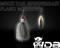 Wild Devil Baits Multi Tail Spinnerbait Spinner Bait Kunstköder Spin Jig Angelköder Barsch Hecht Zander-Flash Minnow Angelköder