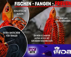 Wild Devil Baits Multi Tail Spinnerbait Spinner Bait Kunstköder Spin Jig Angelköder Barsch Hecht Zander Angelköder
