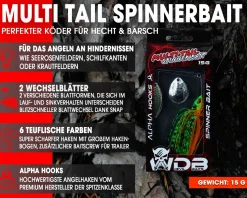 Wild Devil Baits Multi Tail Spinnerbait Spinner Bait Kunstköder Spin Jig Angelköder Barsch Hecht Zander Angelköder