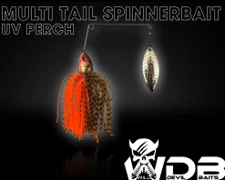 Wild Devil Baits Multi Tail Spinnerbait Spinner Bait Kunstköder Spin Jig Angelköder Barsch Hecht Zander-UV Perch Angelköder