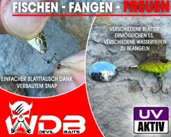 Wild Devil Baits Multi Tail Spin Jig Bleikopfspinner Jig Spinner Kunstköder Wechselblätter Spinner