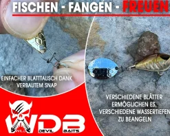 Wild Devil Baits Multi Tail Spin Jig Bleikopfspinner Jig Spinner Kunstköder Wechselblätter Spinner