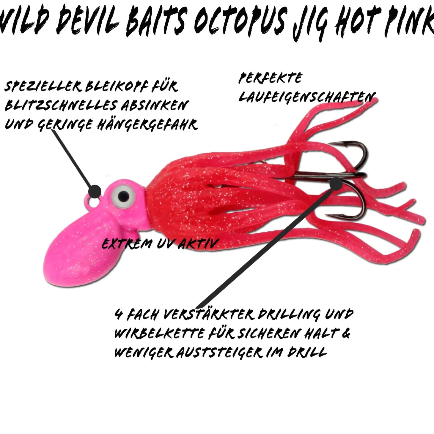 Wild Devil Baits Octopus Jig Dorsch Heilbutt Seelachs Köder Pilker Meeresangeln Meeresköder & Systeme