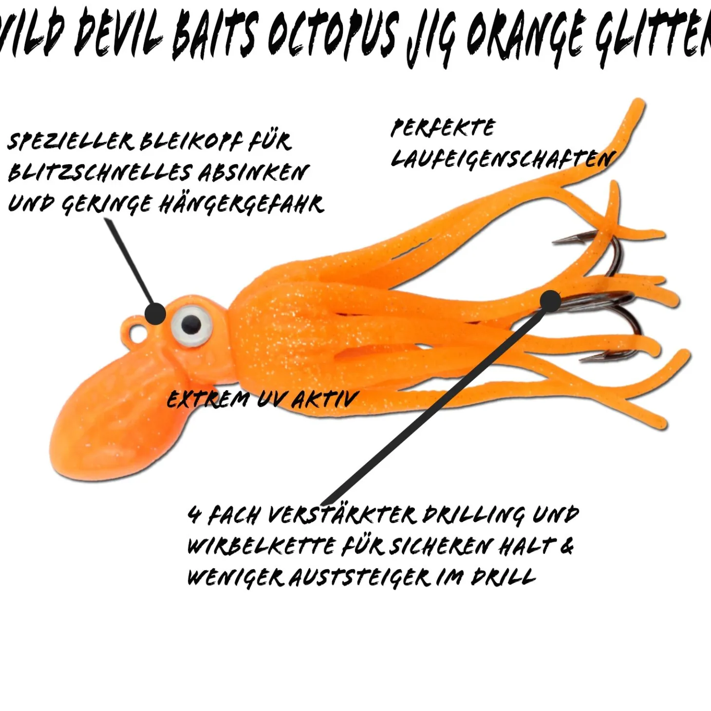 Wild Devil Baits Octopus Jig Dorsch Heilbutt Seelachs Köder Pilker Meeresangeln Meeresköder & Systeme