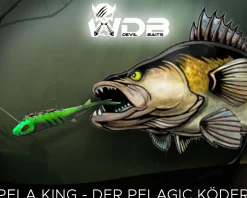 Wild Devil Baits Pela King Pelagic Köder Pelagisch Angeln Shad Kunstköder Vertikal Köder V Tail Gummifisch-Black Atom Angelköder