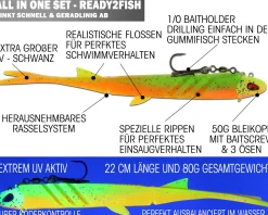 Wild Devil Baits Pela King Pelagic Köder Pelagisch Angeln Shad Kunstköder Vertikal Köder V Tail Gummifisch-Fire Tiger Angelköder