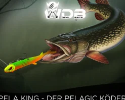 Wild Devil Baits Pela King Pelagic Köder Pelagisch Angeln Shad Kunstköder Vertikal Köder V Tail Gummifisch-Fire Tiger Angelköder