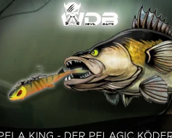 Wild Devil Baits Pela King Pelagic Köder Pelagisch Angeln Shad Kunstköder Vertikal Köder V Tail Gummifisch-UV Perch Angelköder