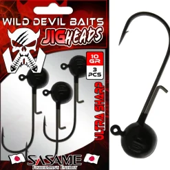 Wild Devil Baits Pro Japan Jig Head Black Jigkopf Baitholder Jighaken Bleikopf  Angelköder