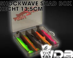 Wild Devil Baits Ready2Fish Shockwave Shad mit Box Gummifisch Set mit Jighaken Kunstköder Gummiköder Angelset Angelköder
