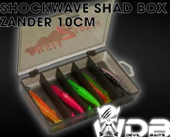 Wild Devil Baits Ready2Fish Shockwave Shad mit Box Gummifisch Set mit Jighaken Kunstköder Gummiköder Angelset Angelköder