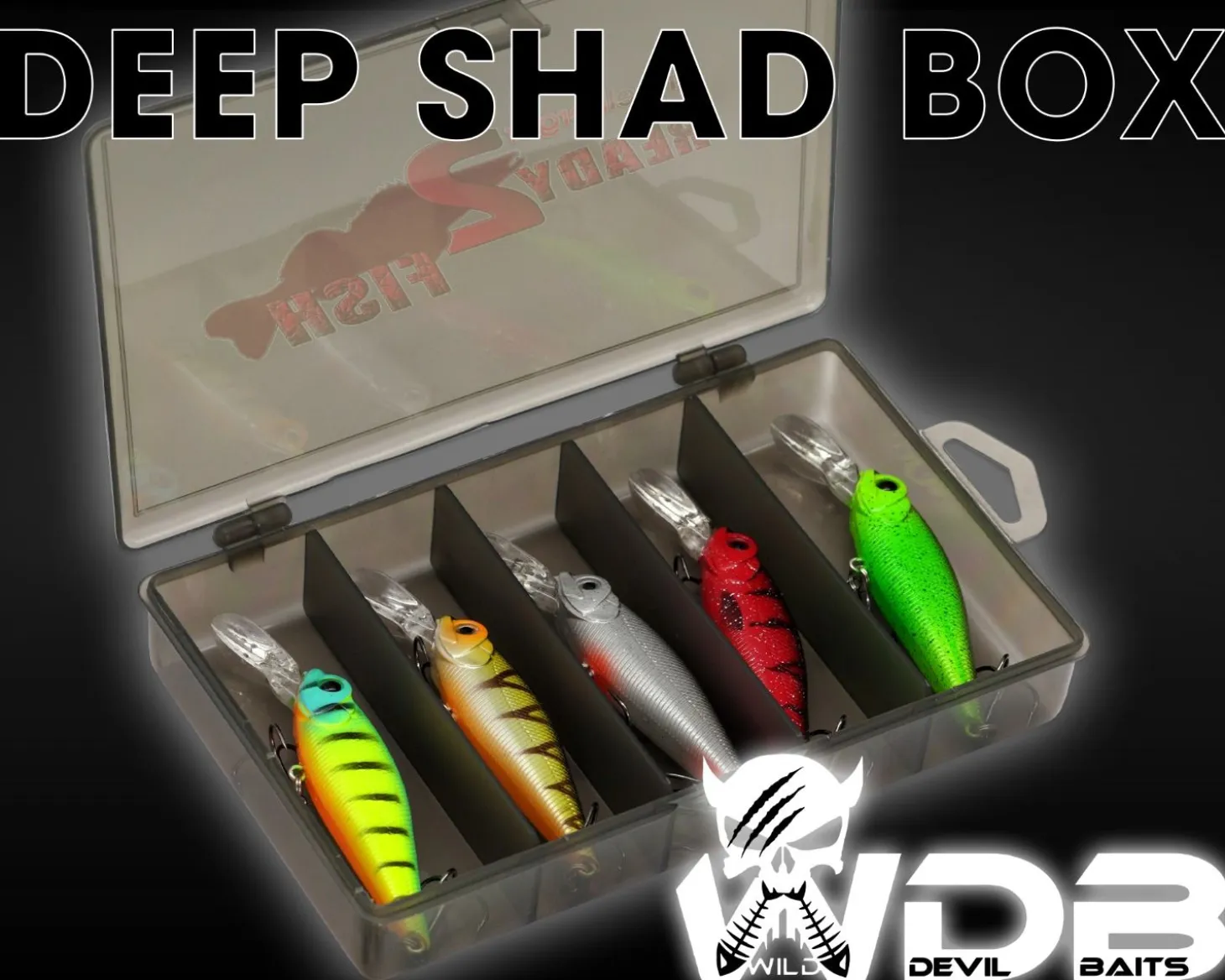 Wild Devil Baits Ready2Fish Wobbler Set Deep Shad in Box Wobbler Hardbaits für Hecht Zander Barsch Angelköder