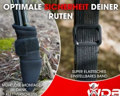 Wild Devil Baits Rod Protector Adjustable Neopren Rutenschutz verstellbar Rutenband Rutenschoner Rutensocke Schutz für Angelruten Angelzubehör